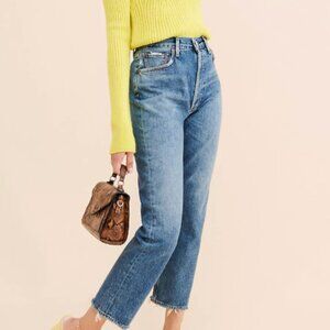 AGOLDE Riley Cropped Slim Straight Jeans